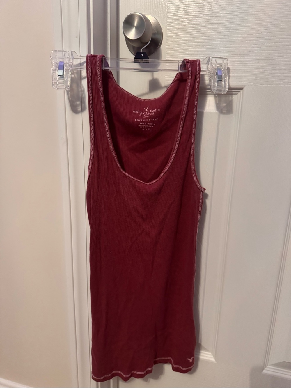 American Eagle Outfitters Women's Burgundy Tank Top